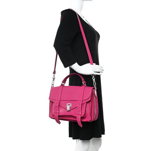 PROENZA SCHOULER PS1 Medium Satchel in Fleur de Lys Pink Lambskin - Picture 17 of 17